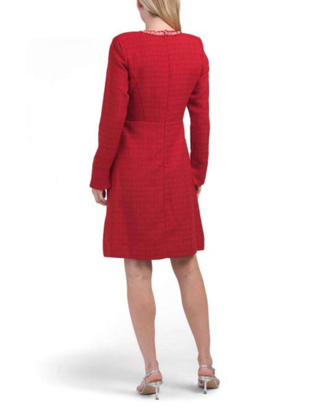TAHARI ASL Boucle Square Neck Mini Dress - Picture 2 of 4